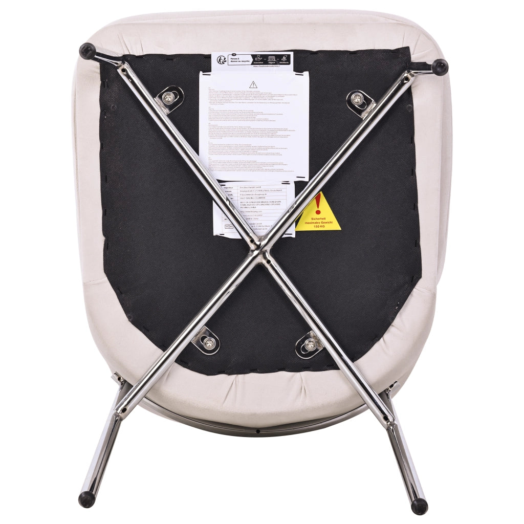 Sedie da sala da pranzo 4 pezzi con cuscino imbottito e gambe in metallo, design moderno minimalista, in velluto beige