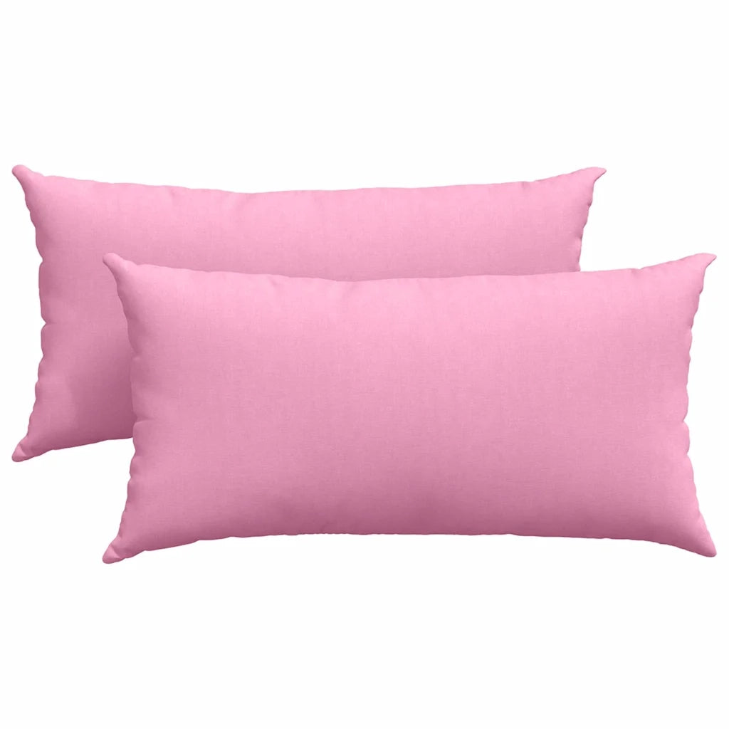 Cuscini da Divano 2 pz-Set di 2 Cuscini per Sofa Rosa 80 x 40 cm Tessuto