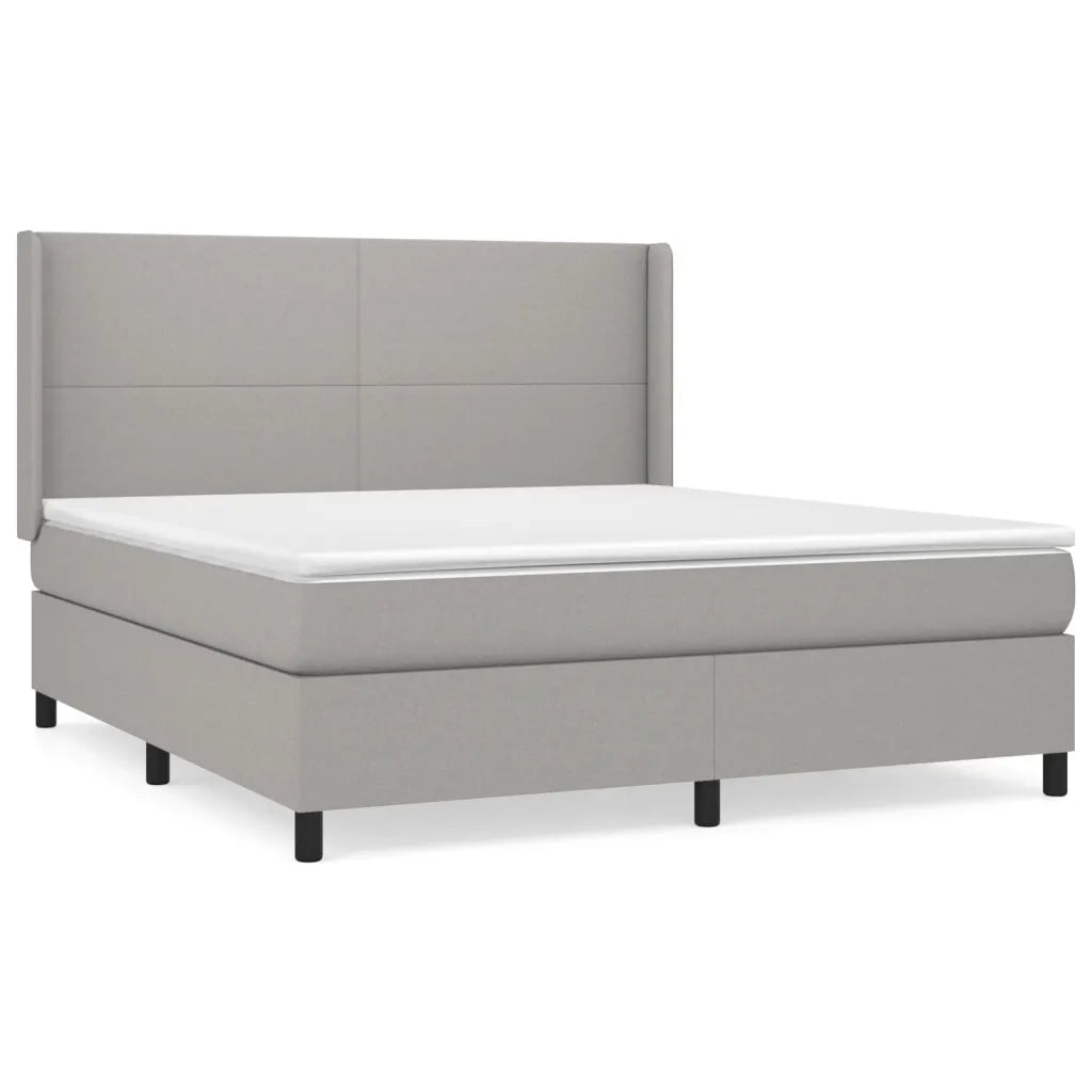 Giroletto a Molle con Materasso Grigio Chiaro160x200 cm Tessuto 3131281