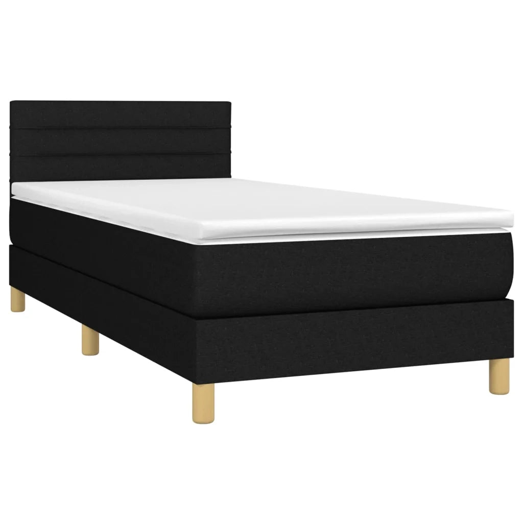 Giroletto a Molle con Materasso Nero 90x190 cm in Tessuto 3140659