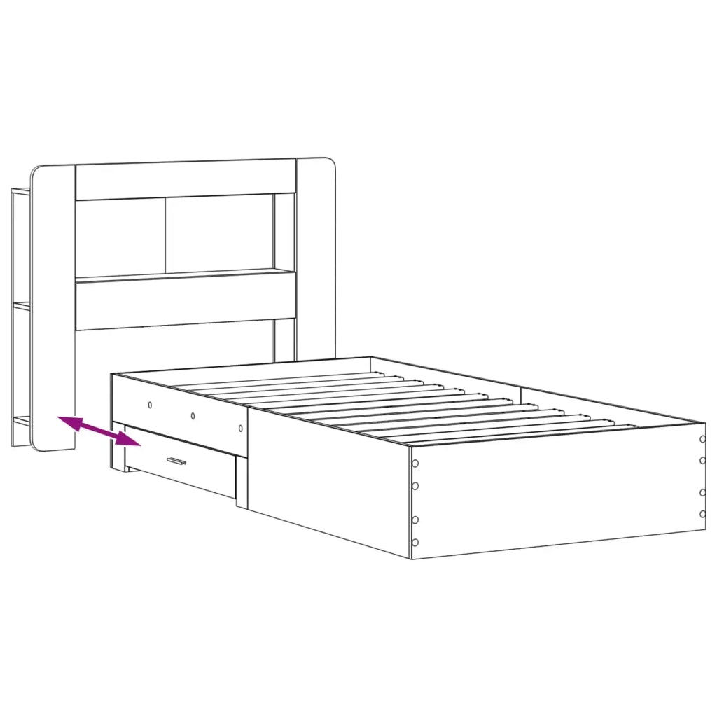 Telaio del letto con storage Grigio Cemento 80 x 200 cm 3433808