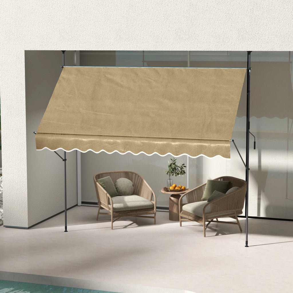 Toldo Retrattile Manuale con Manovella ¨C Minimal ¨C Beige 300x120x210-300 cm