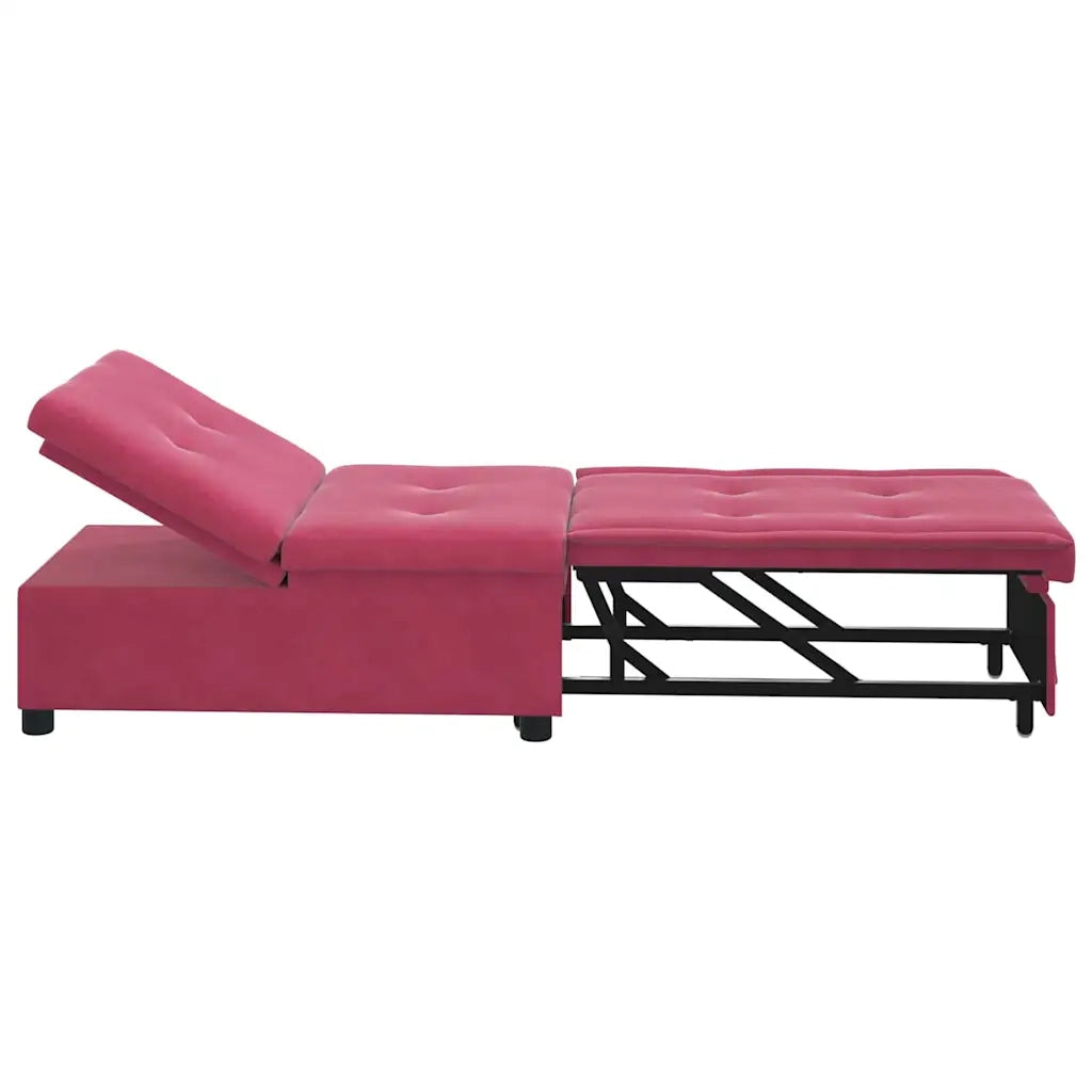 Divano letto Rosso Vino 194 x 67 x 82 cm Velluto 42008599