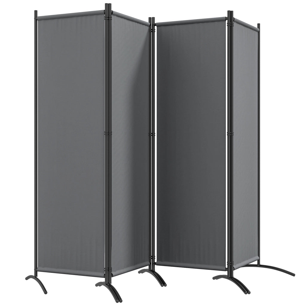 Paravento Pieghevole 4 Pannelli ¨C Minimal ¨C Grigio Scuro 221x50x172cm