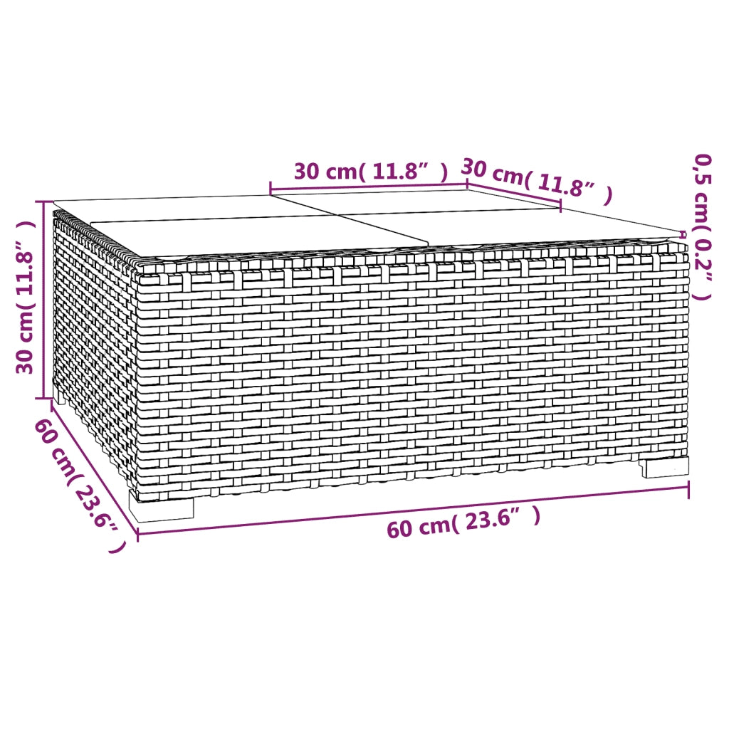 Set Divani da Giardino 3 pz con Cuscini in Polyrattan Grigio 317510