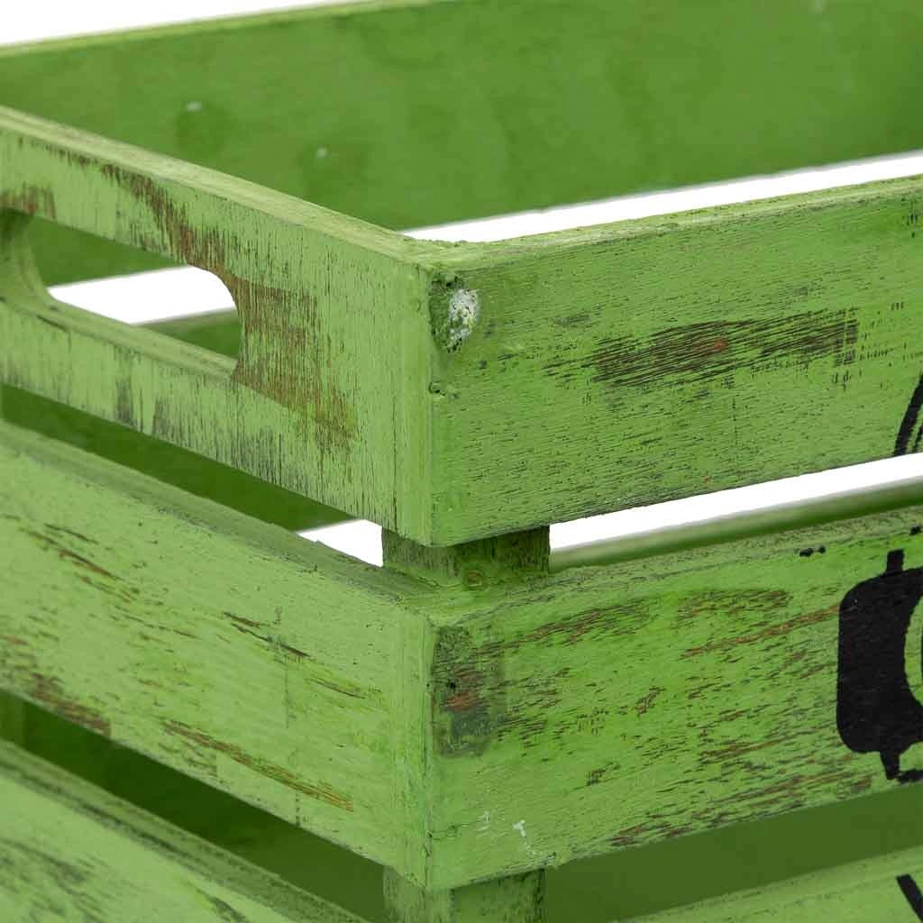 Cassetto in legno verde 18x12x10h cm