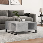 Tavolino Salotto-Tavolino da soggiorno-Tavolo Grigio Cemento 80x80x36,5 cm Legno Multistrato 284063