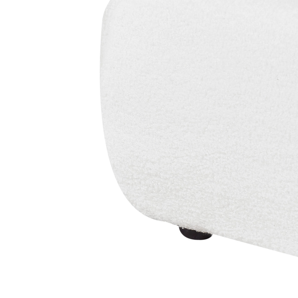 Letto matrimoniale ad acqua imbottito in tessuto boucle bianco 160x200 cm stile classico camera da letto