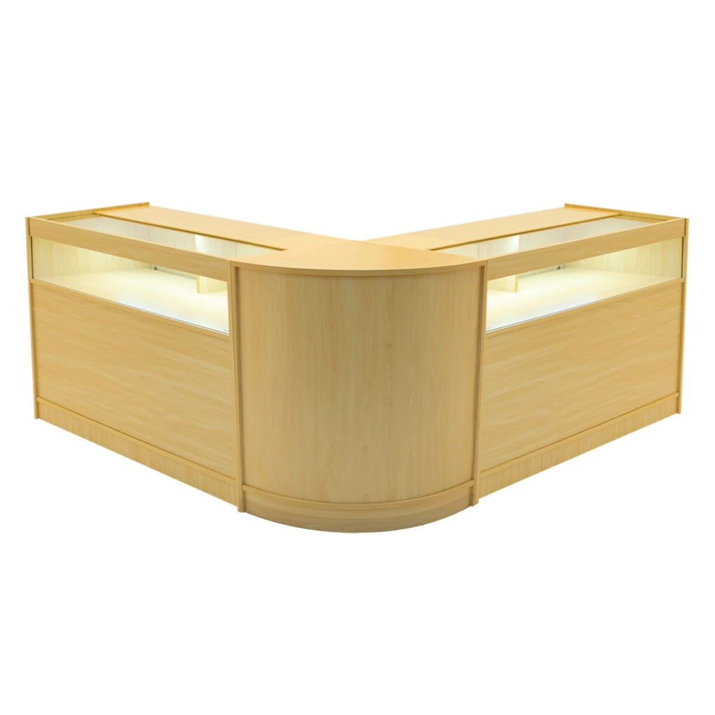 Set Banconi Negozio Iris LED B1200 CM60 Acero con Vetrina e Serratura