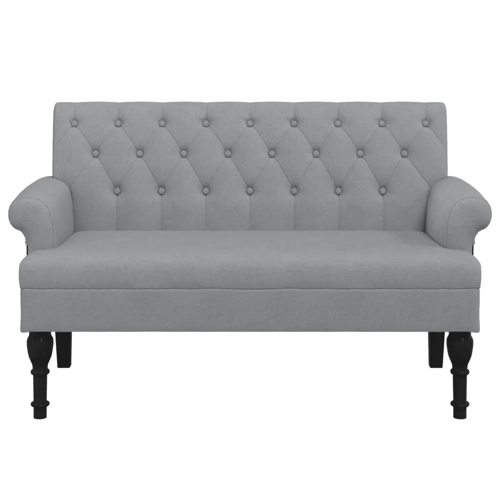 Panca con Schienale-Divano Sedia Grigio Chiaro 120x62x75,5 cm in Tessuto