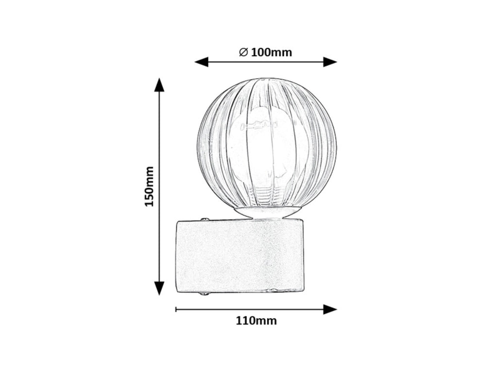 Applique bagno nero globo vetro G9 IP44 Colzar Rabalux