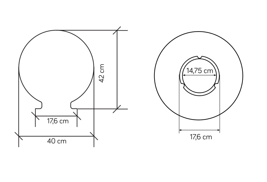 Paralume sfera lattiginosa Ø40 cm SU-MA