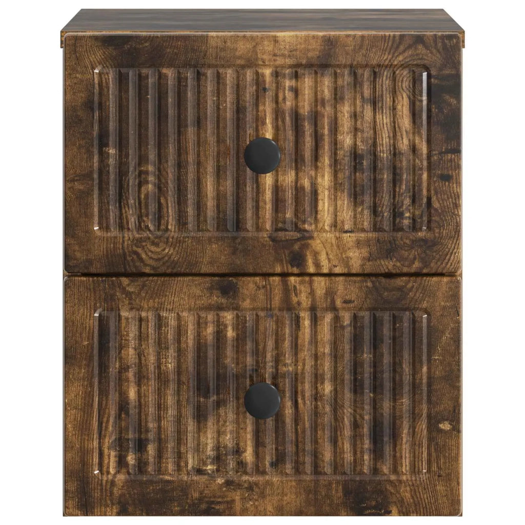 Mobiletto da notte a muro Rovere Fumo 33 x 34,5 x 40 cm 897965