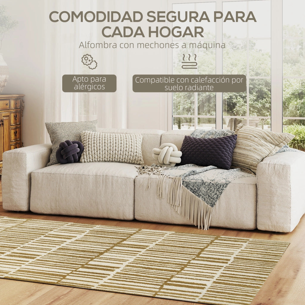 Tappeto Moderno ¨C Minimal ¨C 170x120 cm, Crema, Pelo Corto