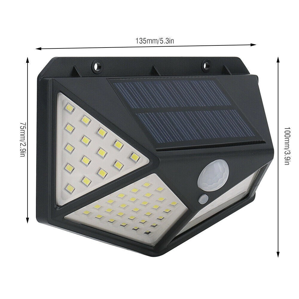 Trade Shop - Lampada Luce Faretto Faro Esterno Energia Solare 100 Led Sensore Movimento -