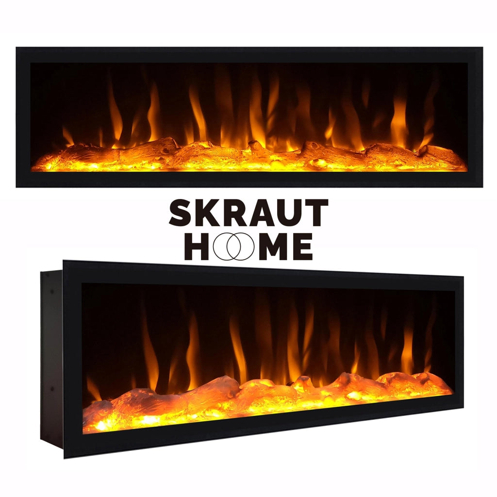 Scarpiera, 167x35x145cm, Camera da letto, Camino elettrico XXL, colore Rovere RF3562