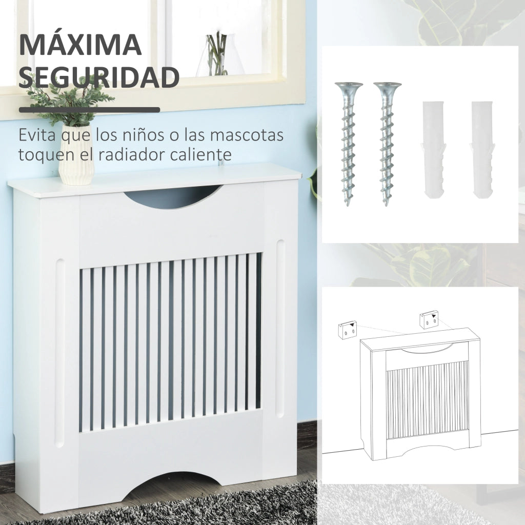Copriradiatore con ripiano ¨C Minimal ¨C MDF bianco 78x19x82 cm