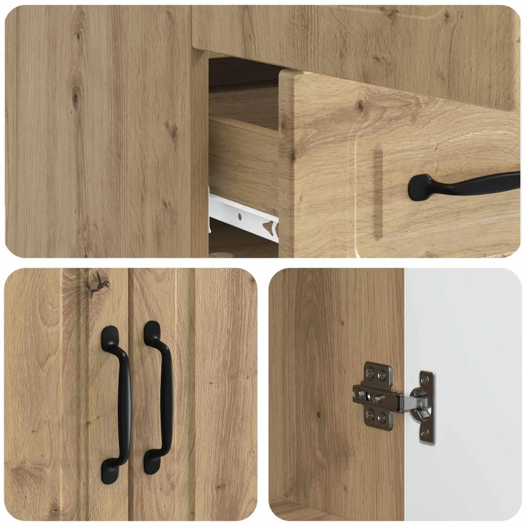 Credenza | Madia | Buffet da pranzo | Armadio da pranzo con cassetto Rovere Artigianale 66 x 34,5 x 92 cm