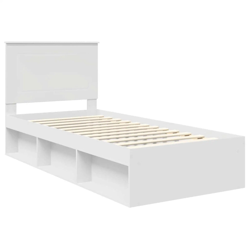Struttura del letto-Giroletto-Rete del Letto Bianco 75 x 190 cm Pino massello 774069