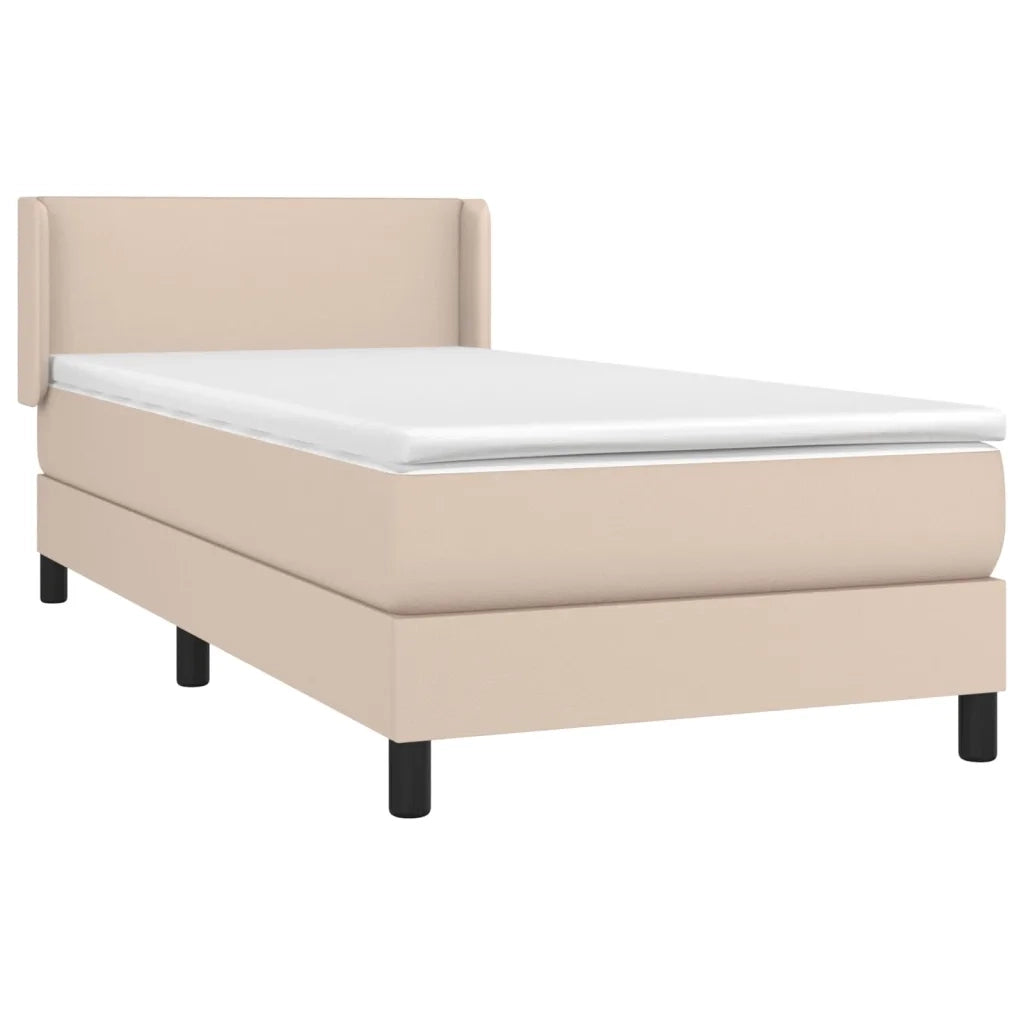 Giroletto a Molle con Materasso Cappuccino 100x200cm Similpelle
