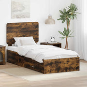 Struttura del letto-Giroletto Rovere fum¨¦ 90 x 190 cm Legno multistrato 707514