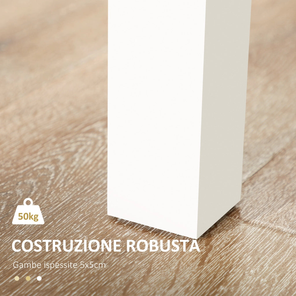Tavolo da Pranzo 4-6 Persone 119x70x75cm Bianco e Legno