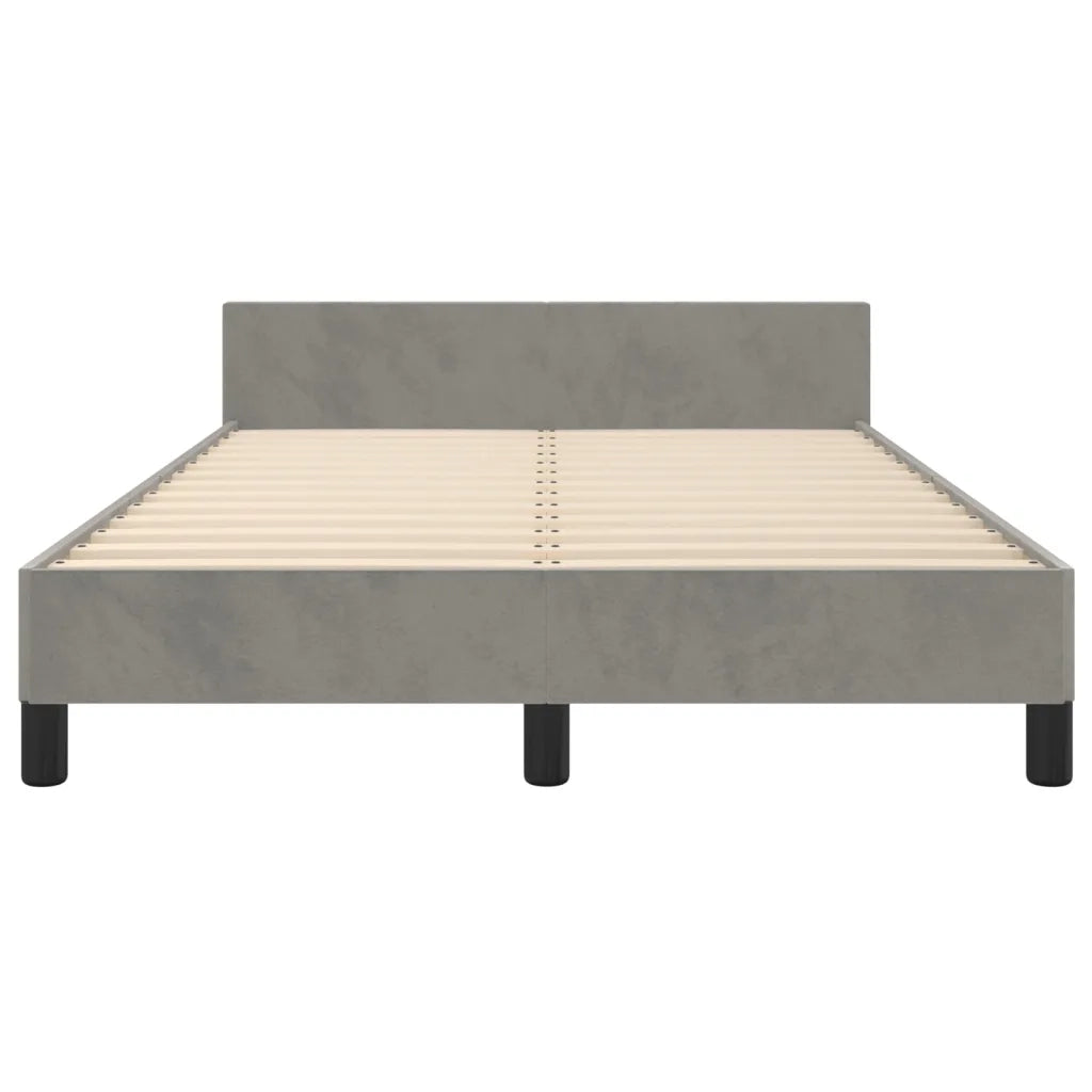 Letto matrimoniale | Letto per adulti | Giroletto senza Materasso Grigio Chiaro 120x200 cm Velluto