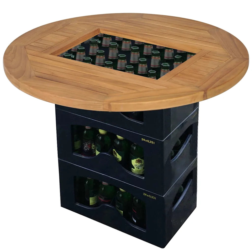Piano Tavolo per Cassa di Birra in Legno di Teak 70 cm 43807
