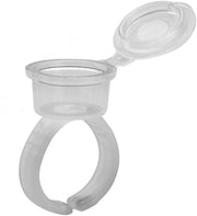 Set di 50 anelli di inchiostro per tatuaggi - Otre con adesivo regolabile - Materiale plastico resistente - Coperchio chiuso a chiave - Leggero - Facile da utilizzare - Set di contenitori per trucco