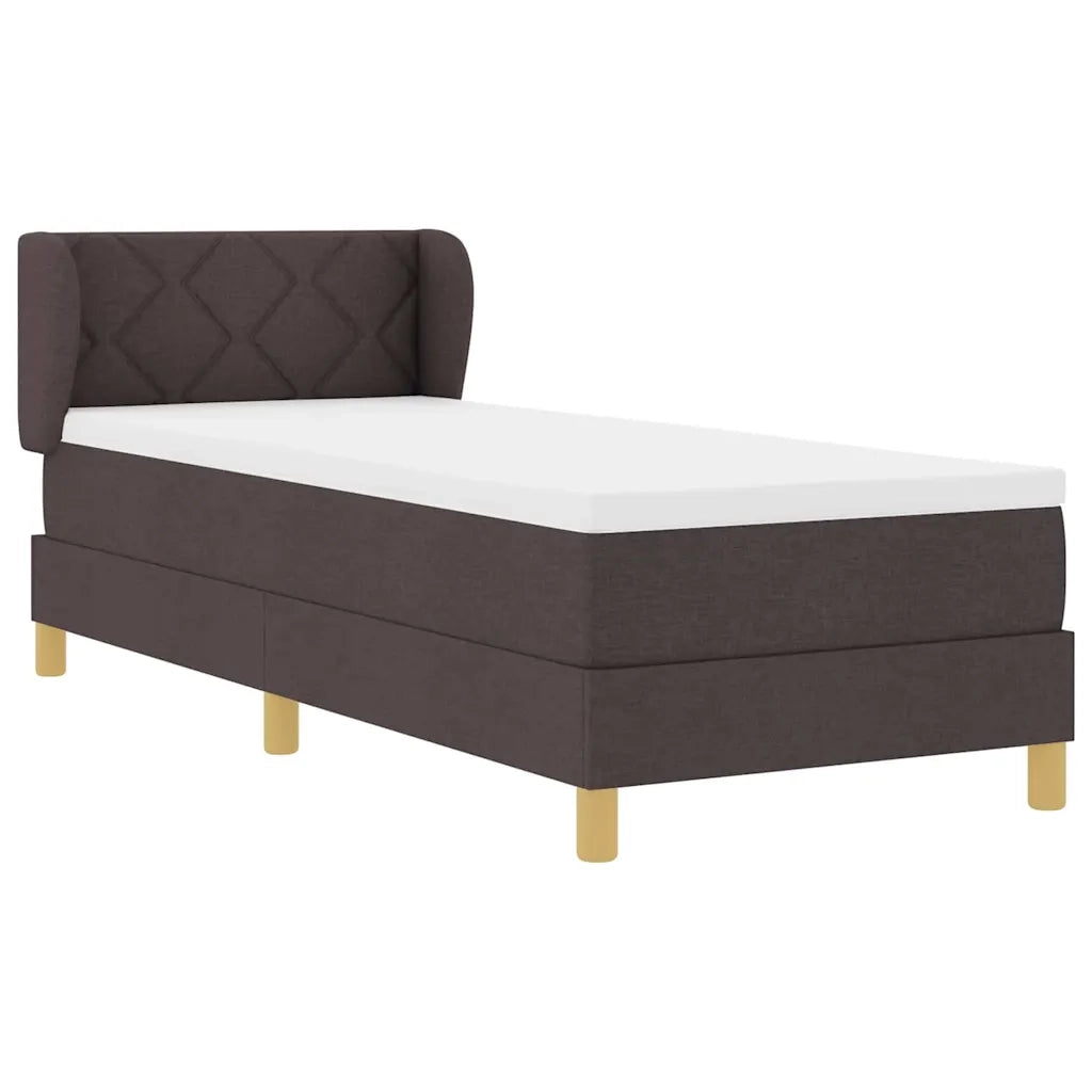 Letto a molle con testiera Marrone Scuro 80 x 200 cm Tessuto 3340244