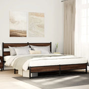 Giroletto senza Materaso in Metallo Rovere Marrone 193x203 cm 3308514