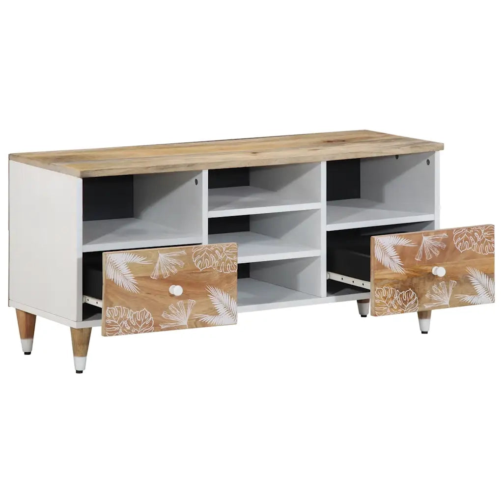 Mobile TV | Armadietto TV | Mobile Porta TV 100x33,5x46 cm in Legno Massello di Mango