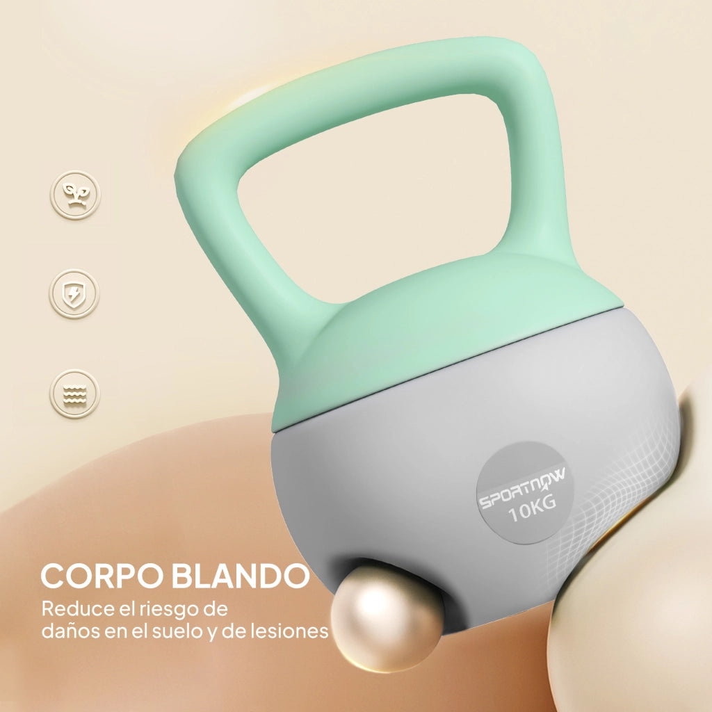 Kettlebell 10 kg ¨C zephmum ¨C Verde e Grigio 21x21x30 cm
