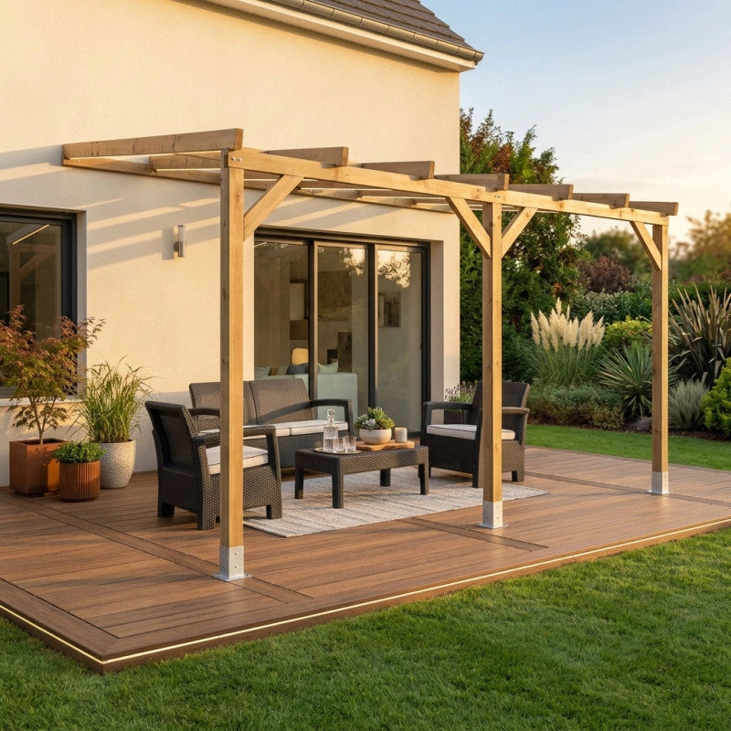 Tetto Couv'TerrasseÂ® in Legno 3x10,4m - Senza tetto