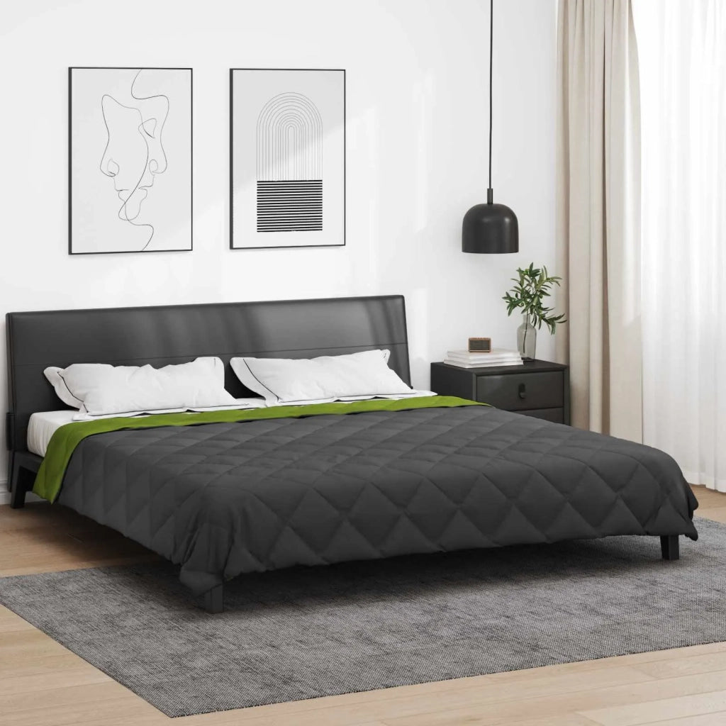 Piumone | Duvet Estivo Verde e Antracite 200 x 200 cm Microfibra