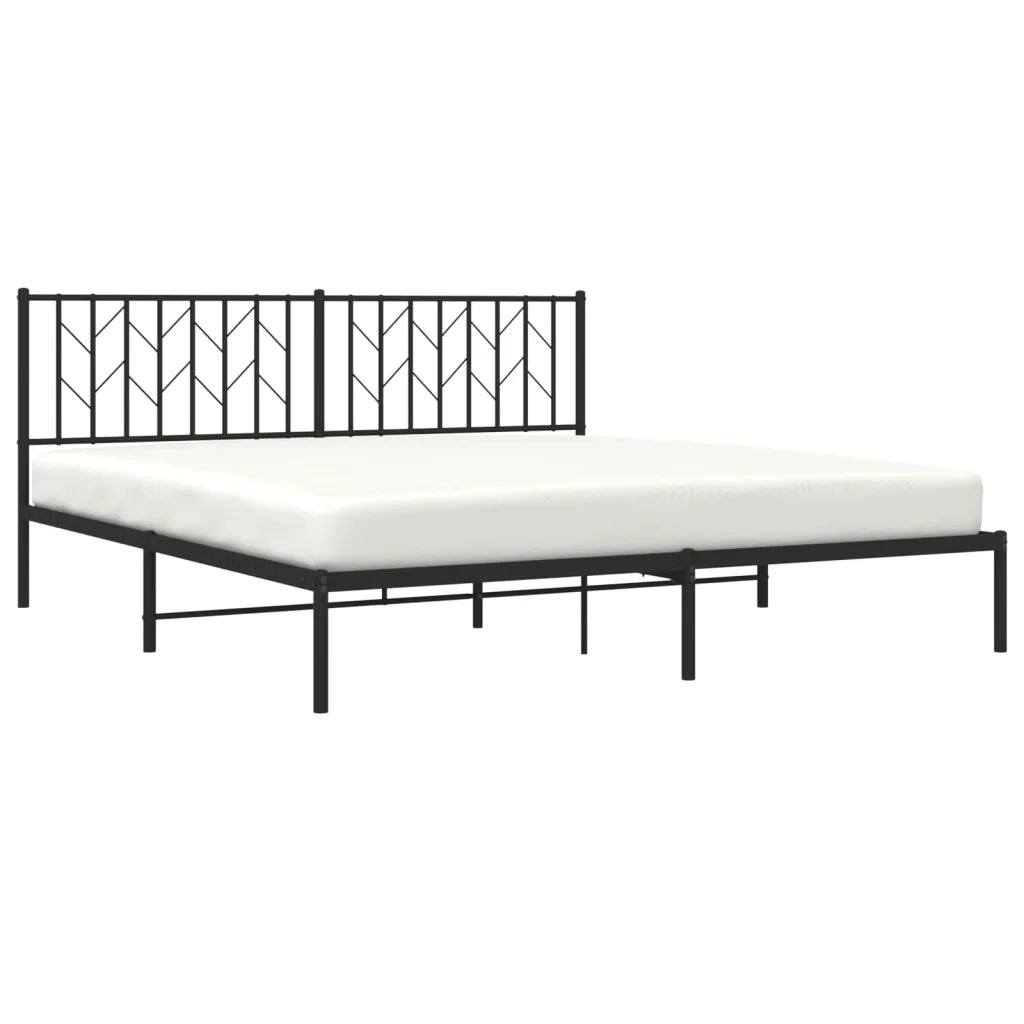 Giroletto con Testiera-Struttura Letto con testiera in Metallo Nero 183x213 cm 401029