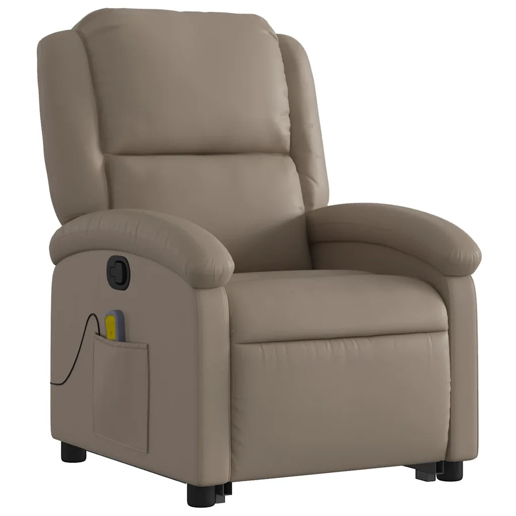 Poltrona Alzapersone Massaggi Reclinabile Cappuccino Similpelle 3204239