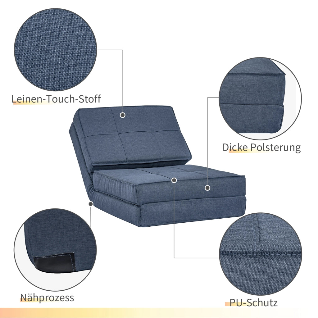 Sofa letto imbottito ¨C Minimal ¨C blu 61x73x58 cm