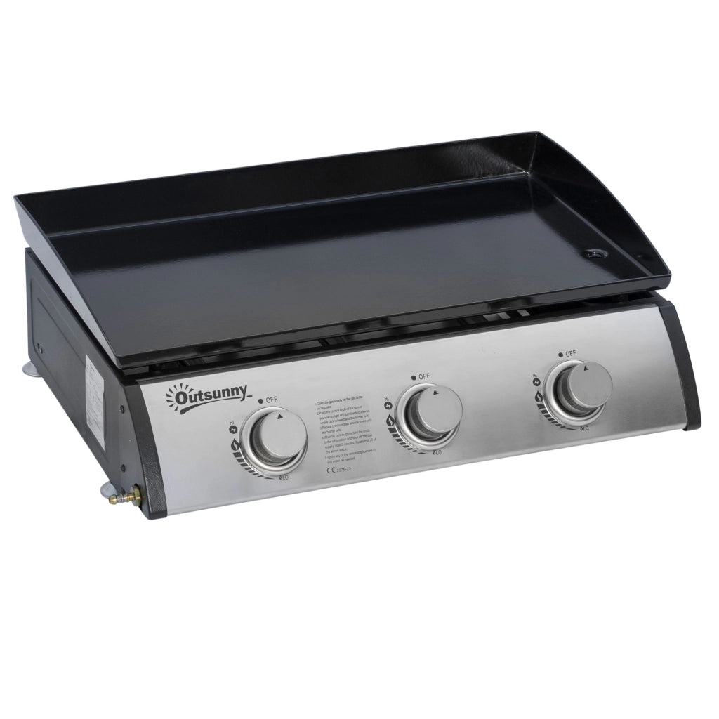Plancha a Gas in Acciaio Inox ¨C Xylo ¨C 3 Bruciatori 9kW Antiaderente 61x35,5cm