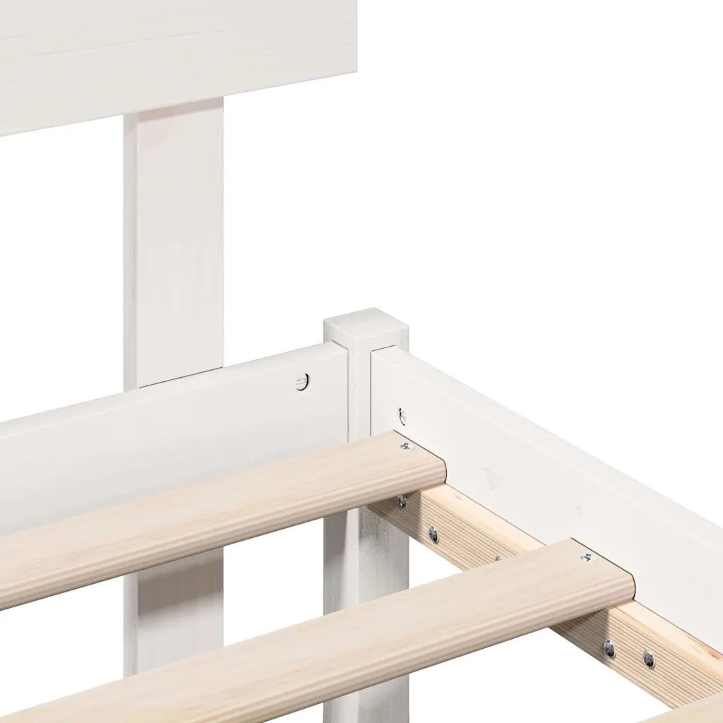 Letto matrimoniale | Letto per adulti | Struttura del letto Bianco 120 x 190 cm Legno massello di pino