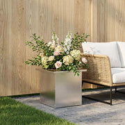 Fioriera da giardino con LED Argento 30 x 30 x 30 cm 8008064
