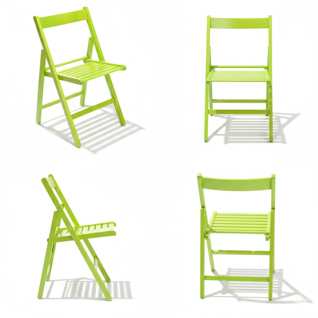 SEDIA PIEGHEVOLE in legno LIBERTY VERDE 4 pezzi