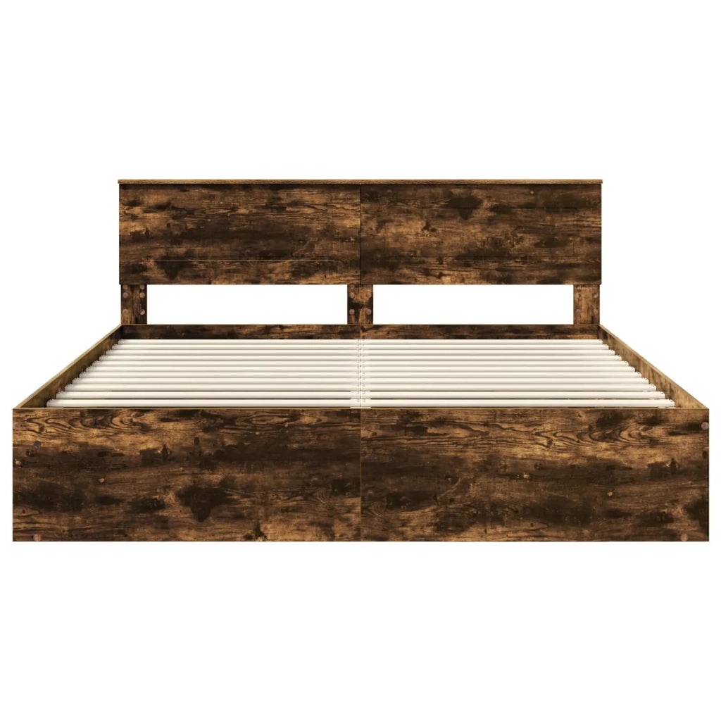Struttura del letto-Giroletto Rovere fum¨¦ 200 x 200 cm Legno multistrato 671748
