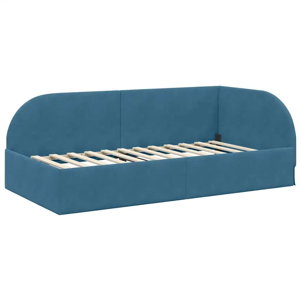 Struttura Letto Angolare con Materasso 2 pcs Blu Velluto 3394193
