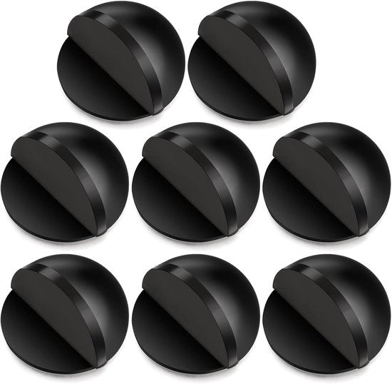 8 pezzi di fermatappi autoadesivi, fermatappo per porte di vetro in acciaio inossidabile e protettore di parete, fermatappo a cupola semicircolare per porte di casa, soggiorno, camera da letto, bagno e ufficio (nero)