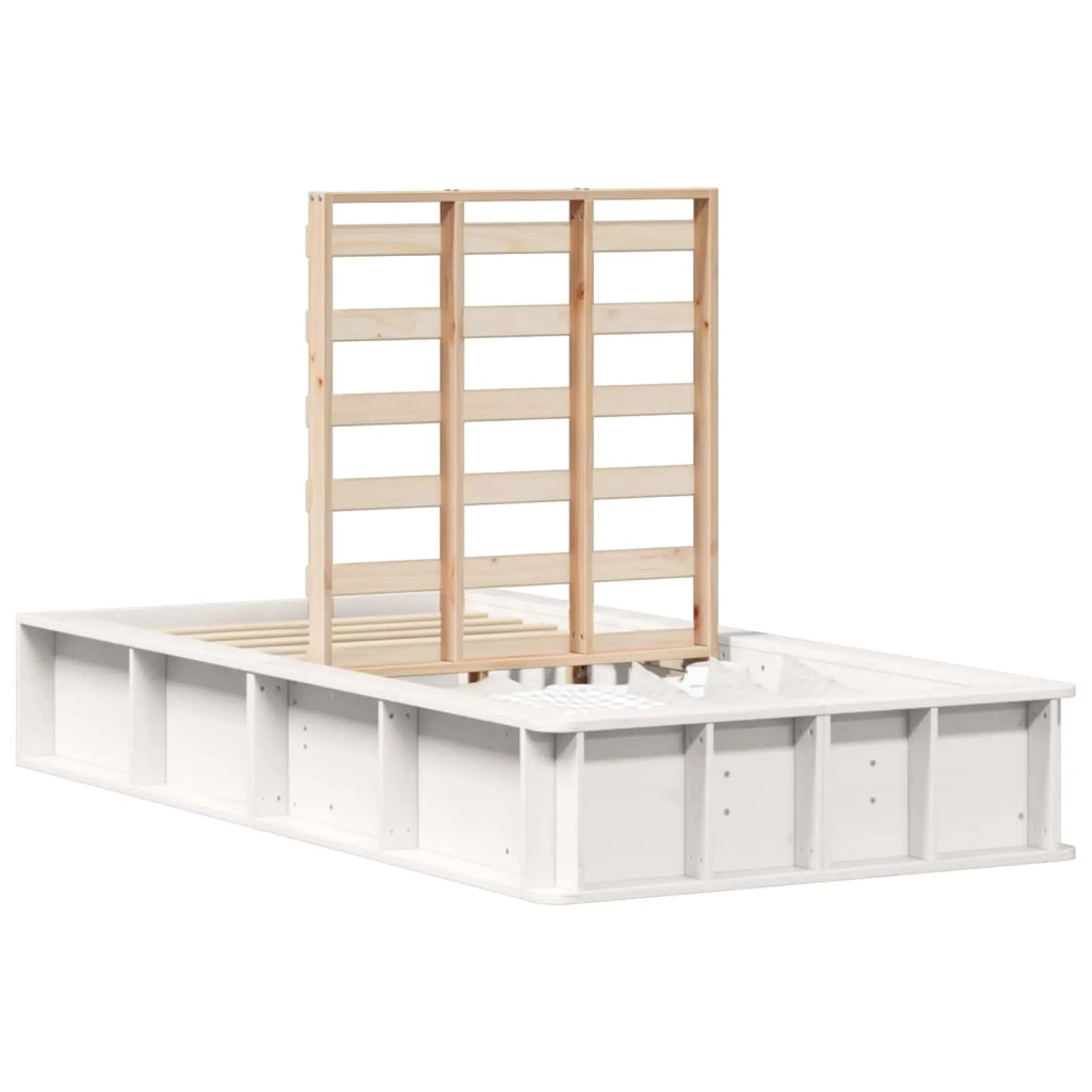 Letto singolo | Letto per adulti | Struttura del letto Bianco 100 x 200 cm Pino massello
