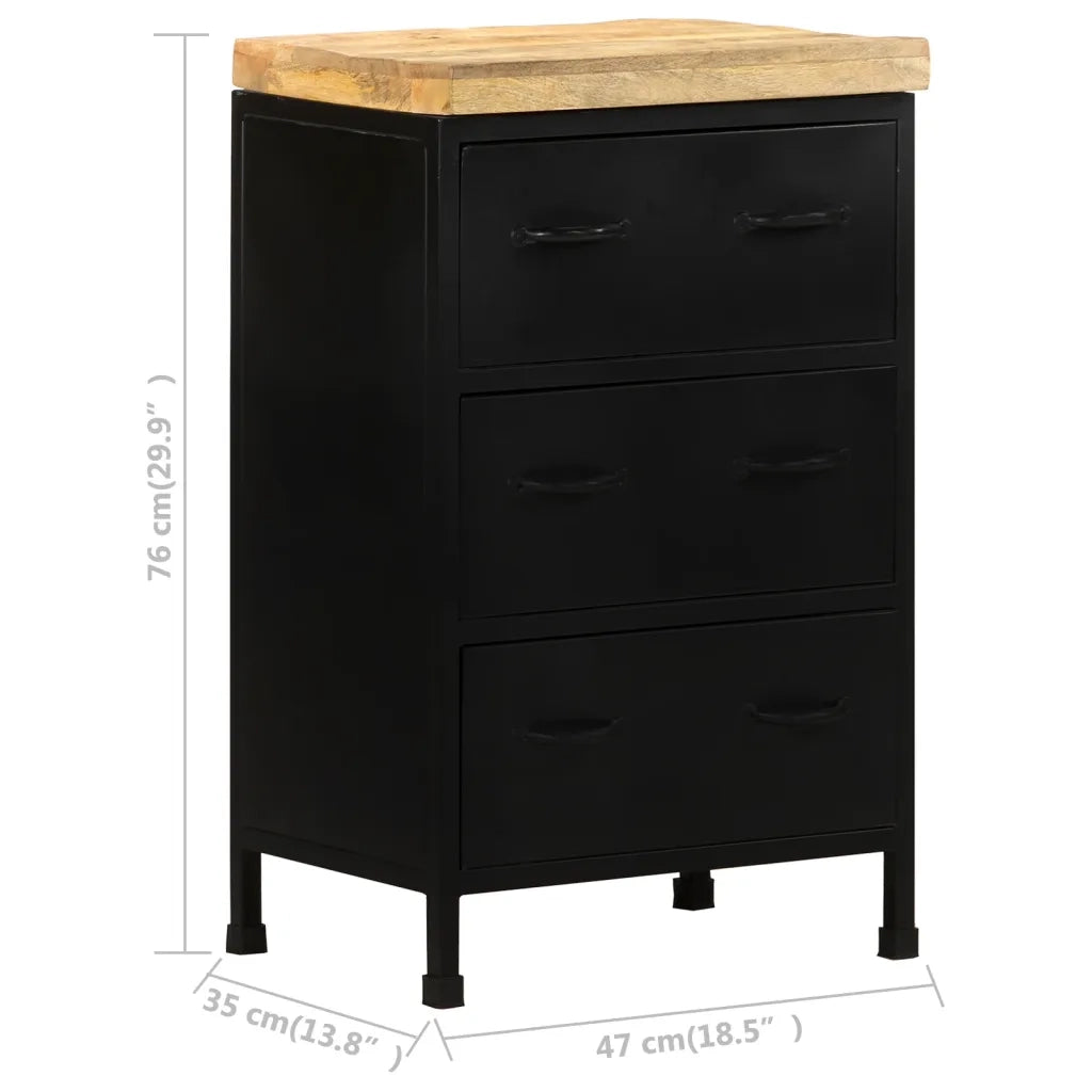 Credenza 47x35x76 cm in Legno di Mango Grezzo 323576