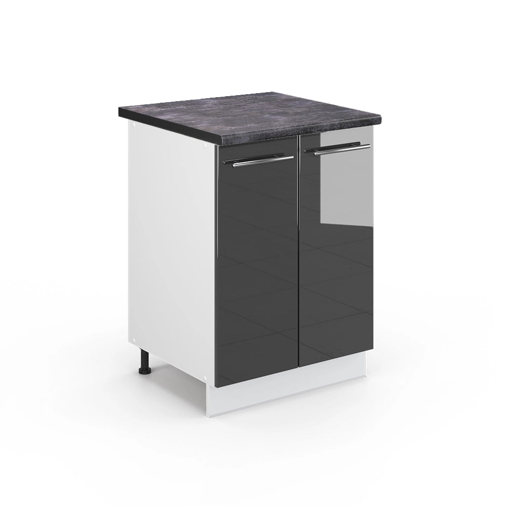Mobiletto base cucina Fame-Line Antracite lucido/Bianco 60 cm, PL Antracite Vicco