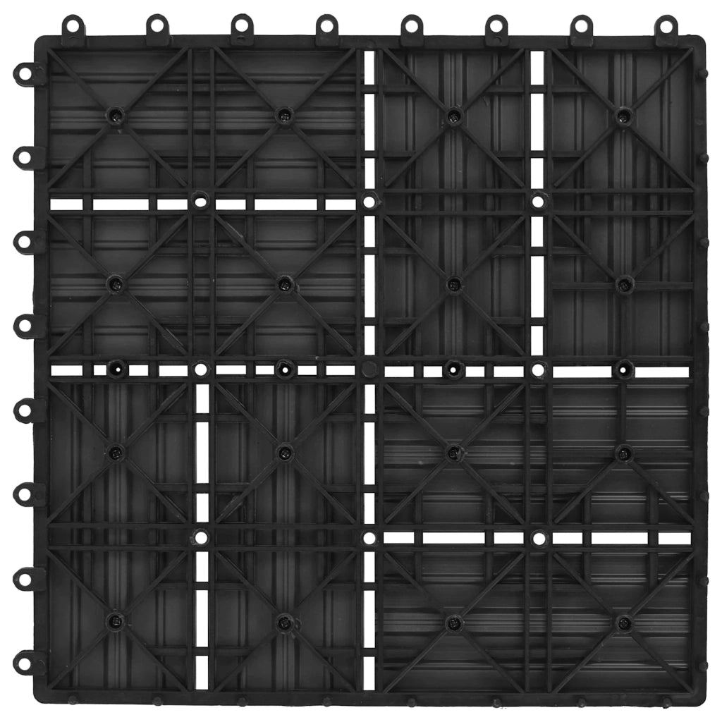 Piastrella per Decking 22 pcs Nero 30 x 30 cm WPC 3444839