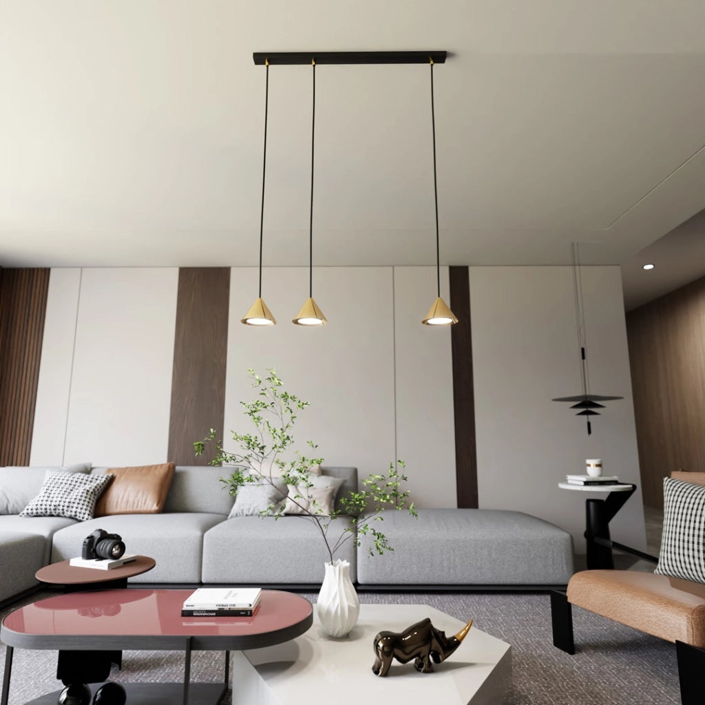 Lampada a sospensione barra nera/oro ELIT 3xGX53 Emibig
